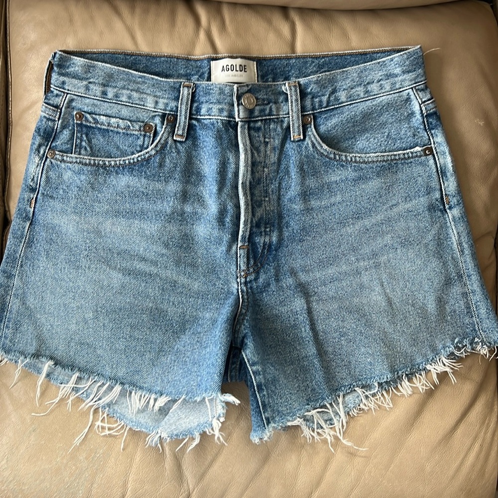 Agolde Parker Long Shorts - Skywave